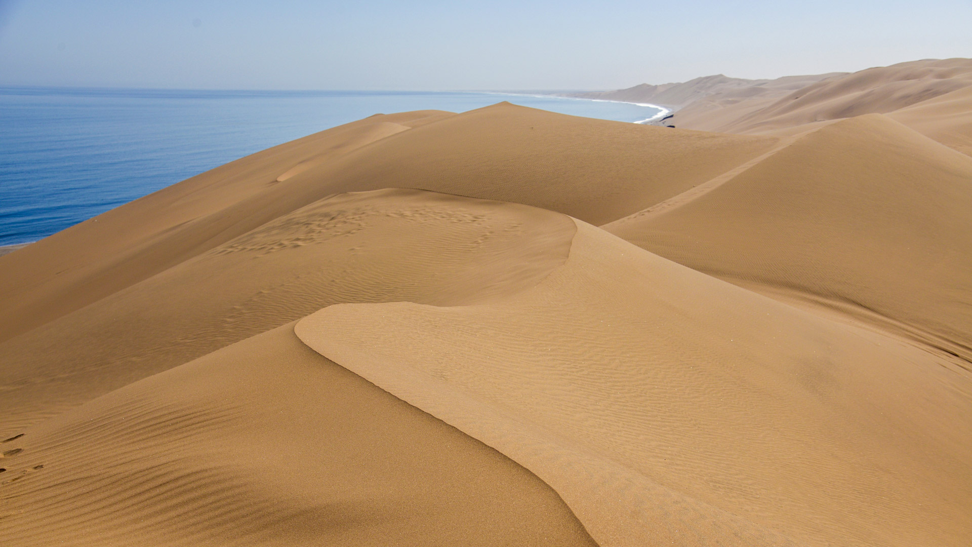 sand dunes and sea